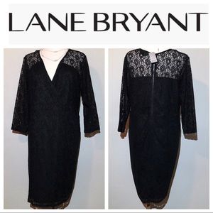 Lane Bryant Sheer Floral Back & Shoulder Dress